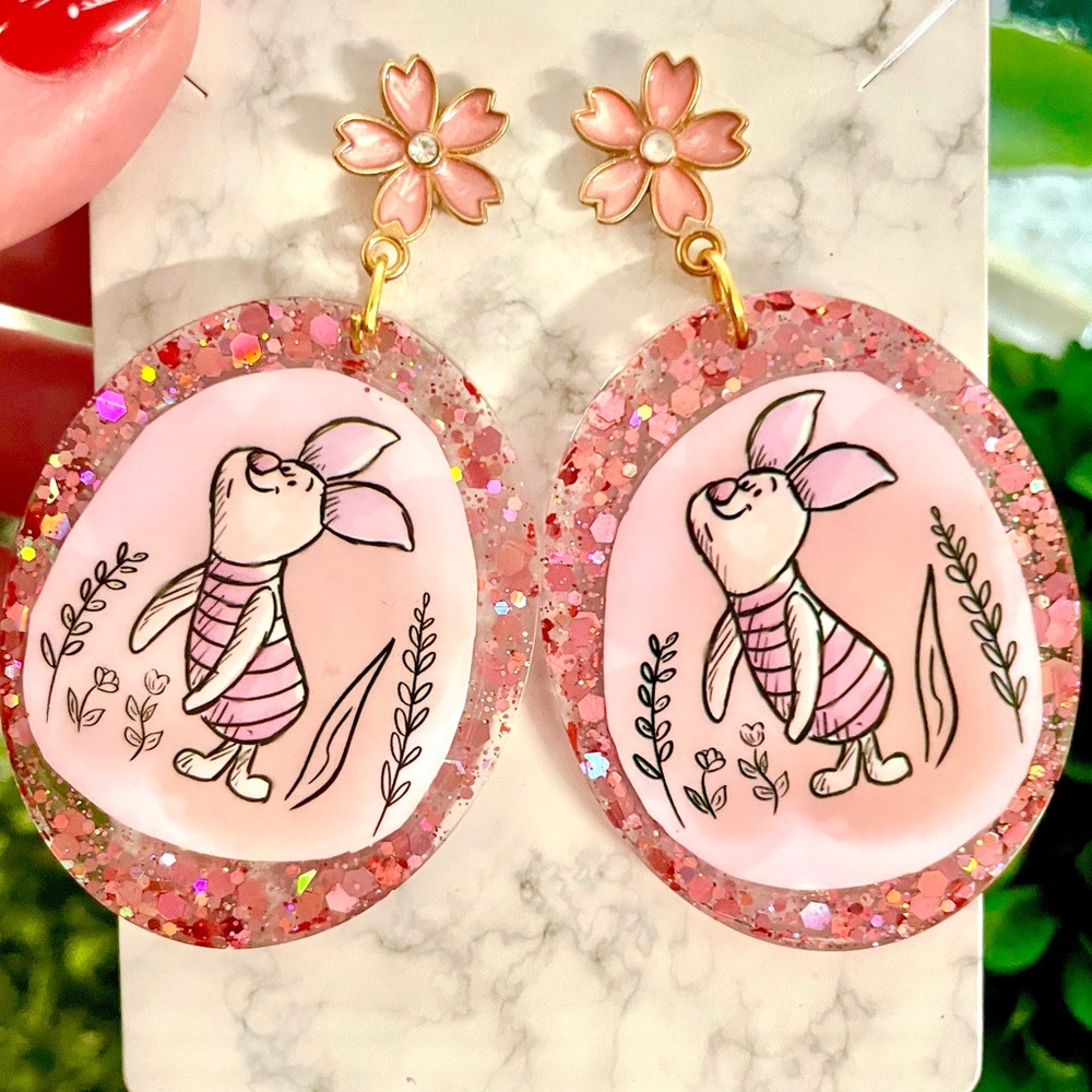 Piglet Acrylic Dangle Earrings